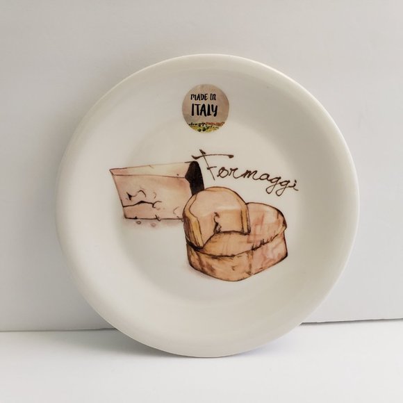 Ceramica Cuore 7.5" Ceramic Plates Formaggi Cheese Illustration Made in Italy - Picture 5 of 8